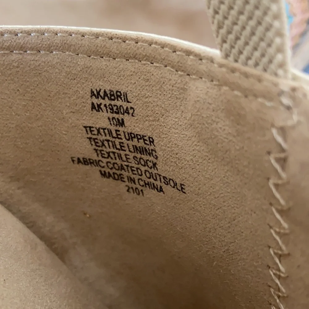 Anne Klein Akabril Tan Multi Espadrille sz 10 EUC